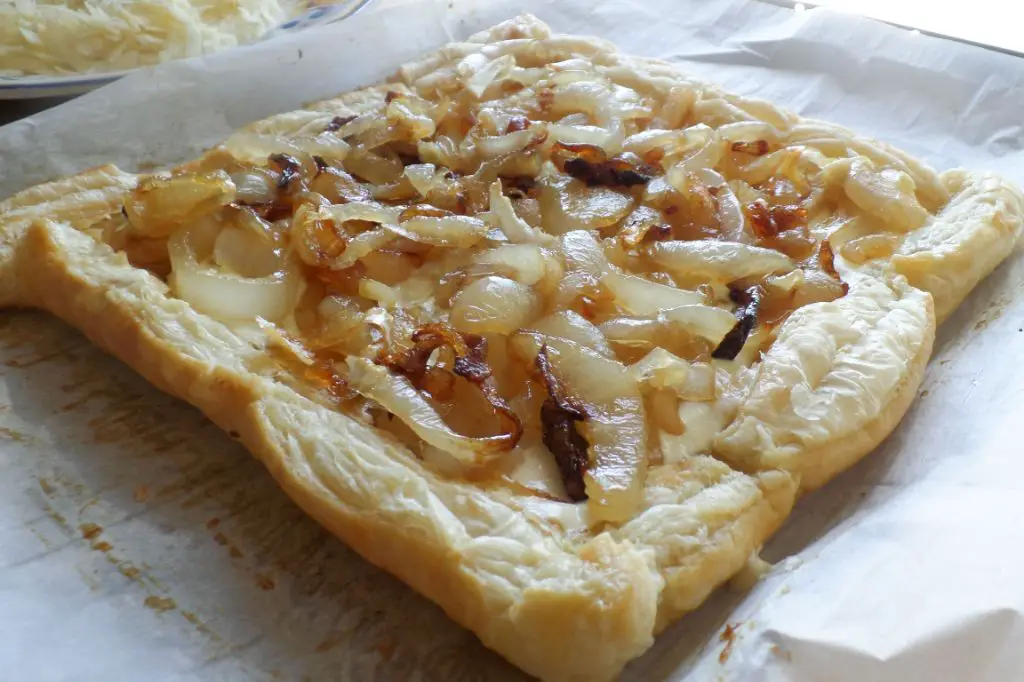 Babybel Cheese and Caramelized Onion Tart