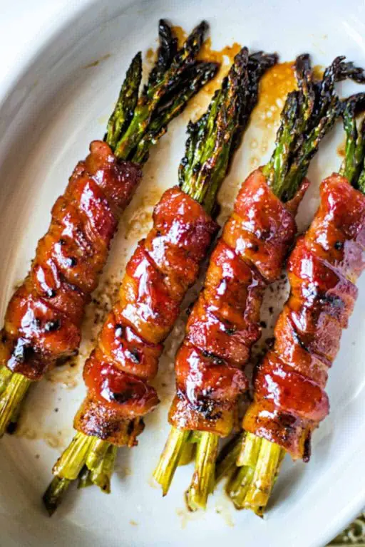 Bacon Wrapped Asparagus with Brown Sugar Glaze