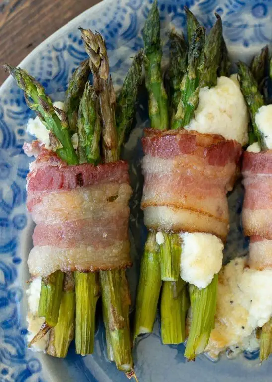 Bacon Wrapped Asparagus with Cream Cheese Filling