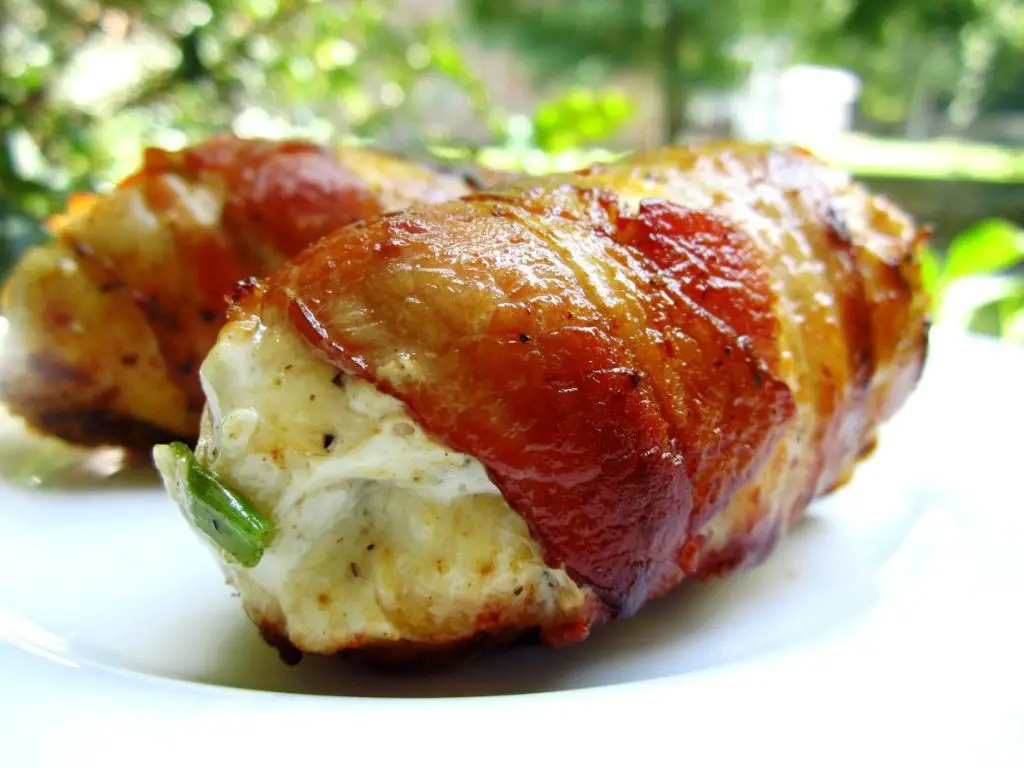Bacon Wrapped Cream Cheese Stuffed Chicken Breast