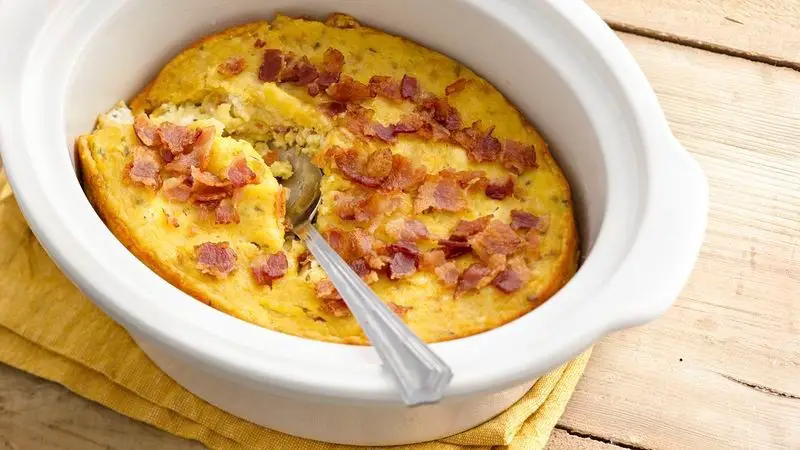 Bacon and Cheddar Corn Pudding
