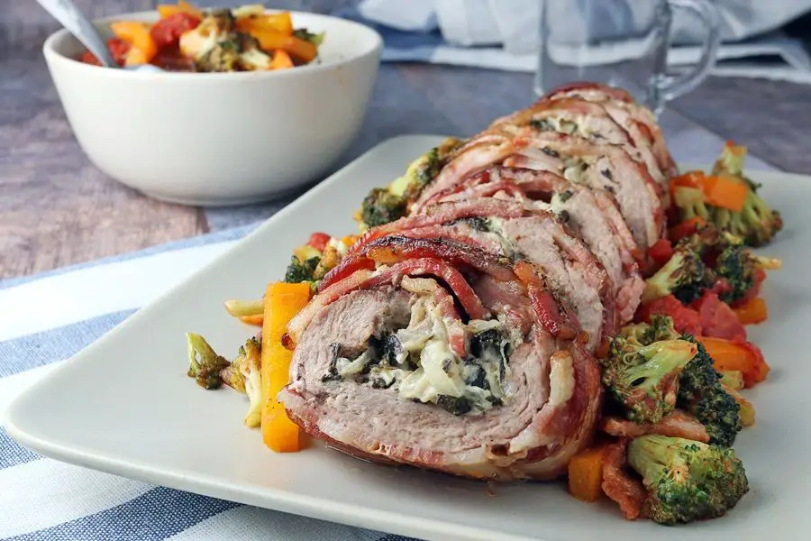 Bacon and Cheddar Stuffed Pork Loin