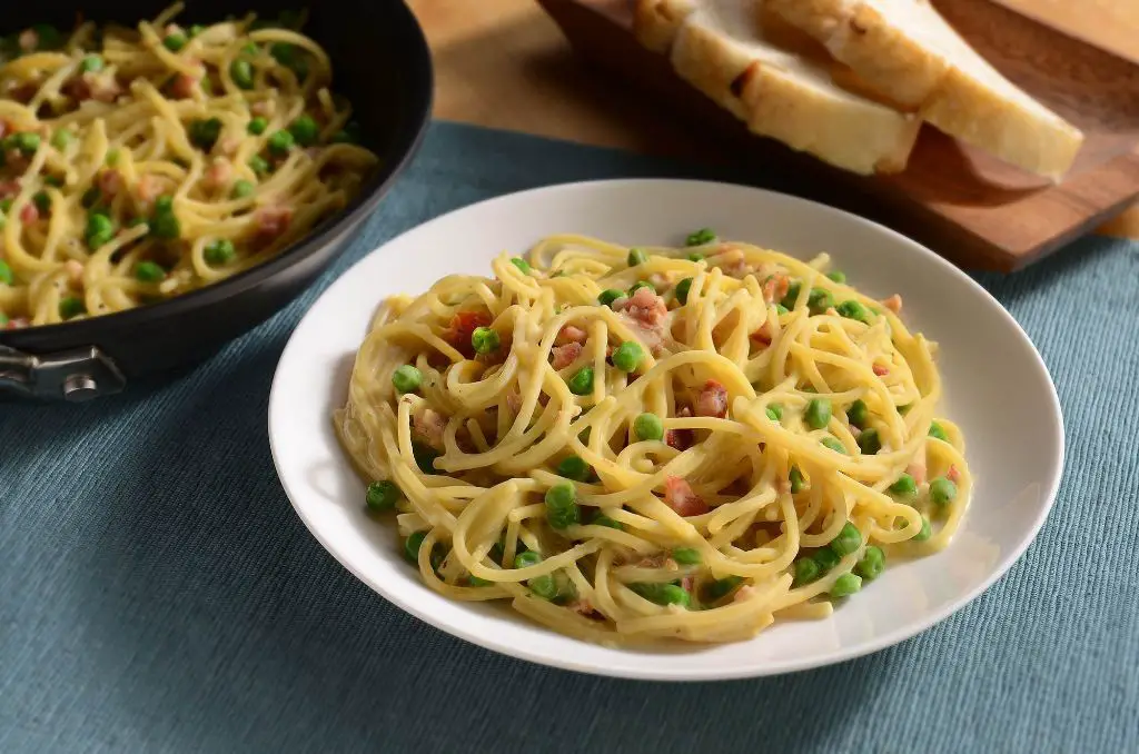 Bacon and Pea Chicken Linguine