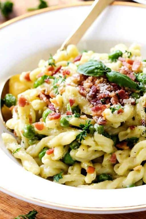 Bacon and Pea Mascarpone Pasta
