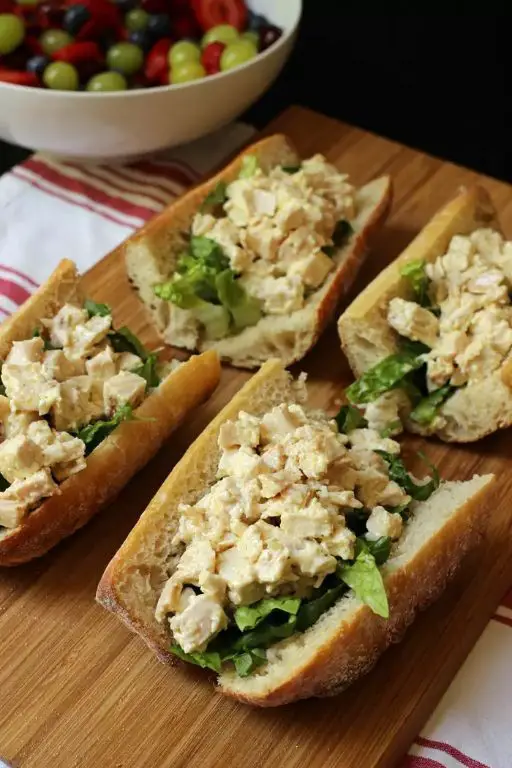 Baguette Sandwich with Chicken Caesar Salad