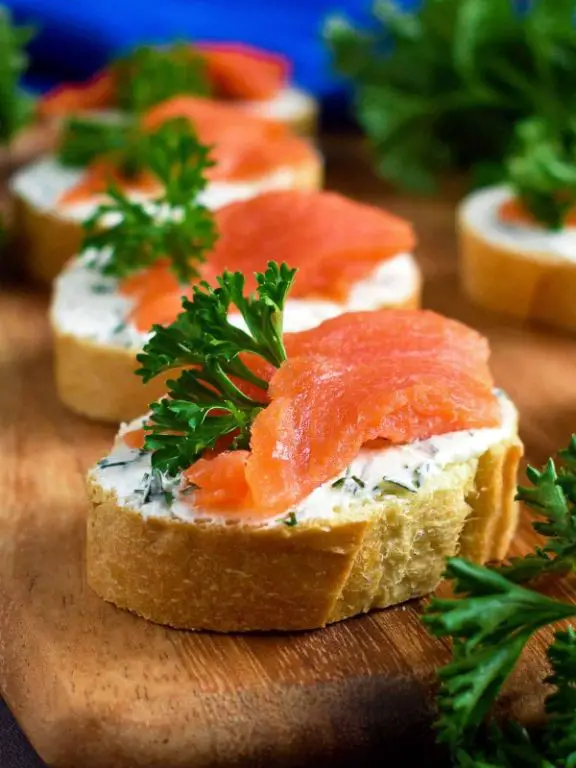 Baguette Sandwich with Smoked Salmon and Cream Cheese