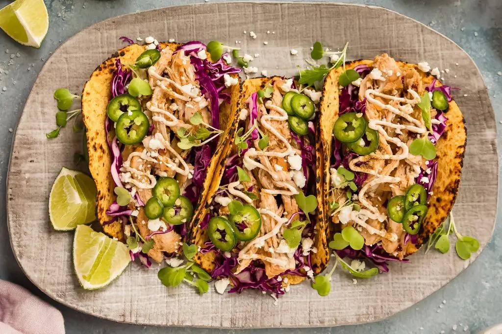 Baja Style Shredded Chicken Tacos