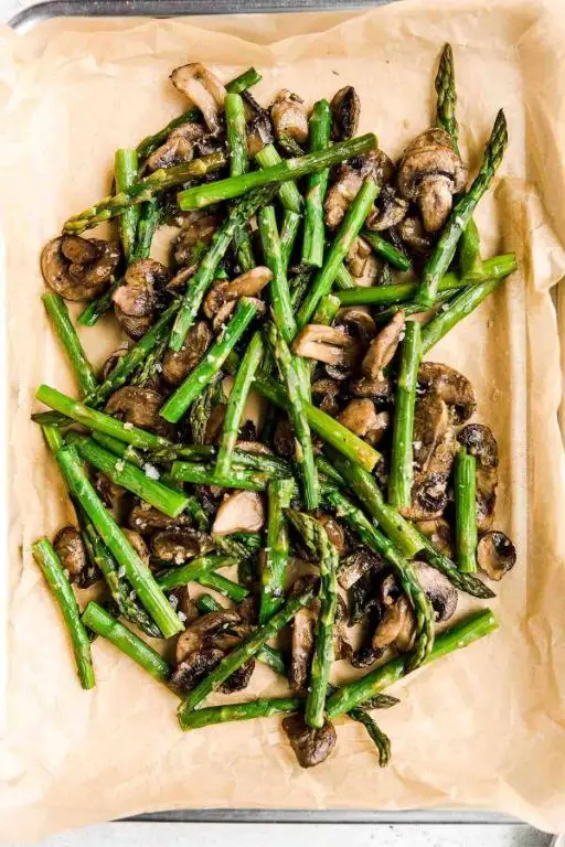 Baked Asparagus and Mushroom Medley