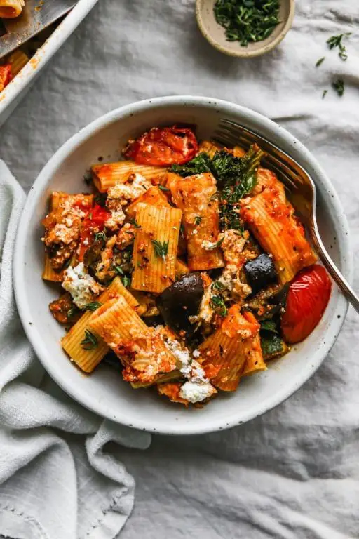Baked Mostaccioli with Zucchini and Eggplant