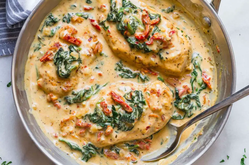 Baked Parmesan Chicken Breast with Spinach