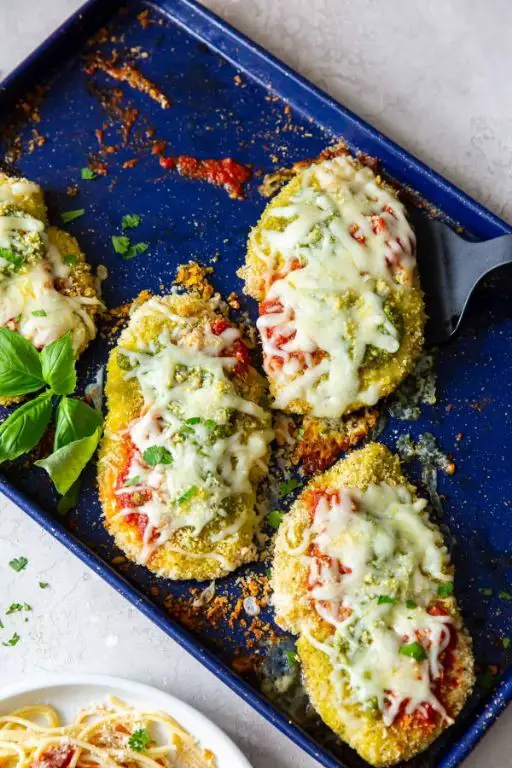 Baked Pesto Chicken Parmesan