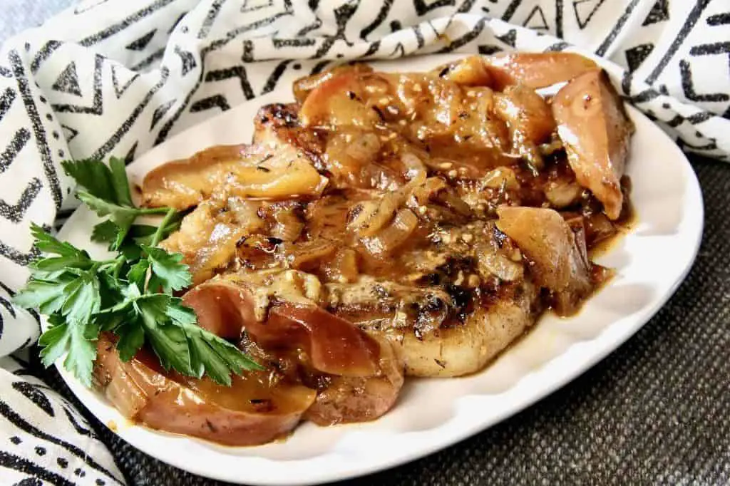 Baked Pork Chops with Apple and Onion Compote
