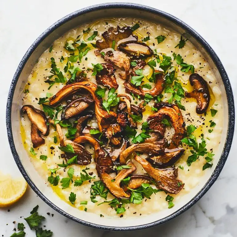 Baked Provolone and Mushroom Risotto