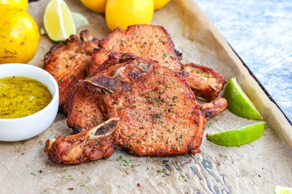 Baked Puerto Rican Pork Chops with Garlic and Lime