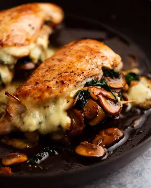 Baked Shiitake Mushroom Stuffed Chicken Breast