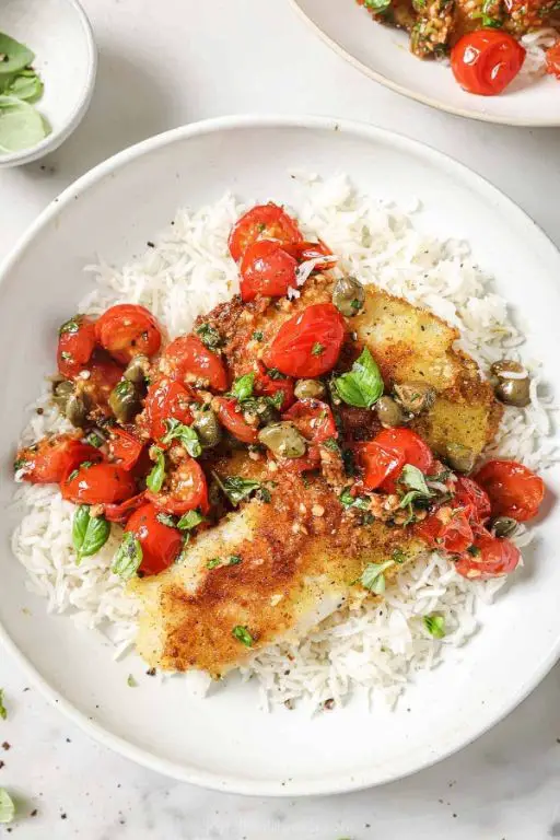 Baked Tilapia and Tomato Basil Rice