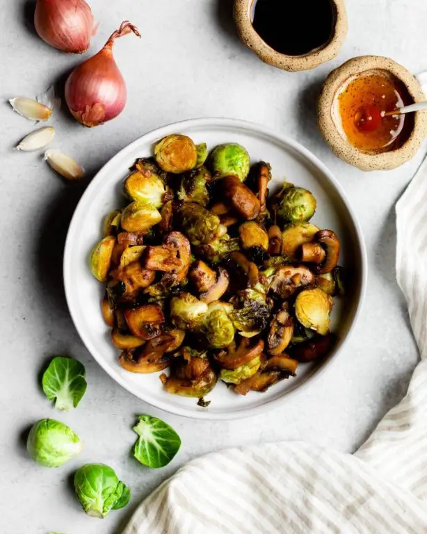 Balsamic Brussels Sprouts and Mushroom Medley