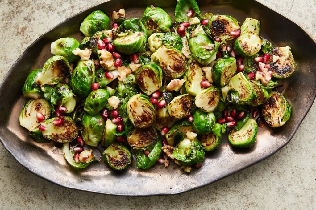 Balsamic Brussels Sprouts with Pomegranate Seeds
