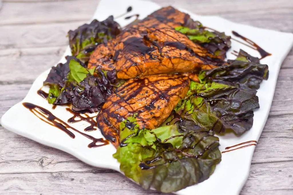 Balsamic Glazed Marinated Salmon with Rosemary