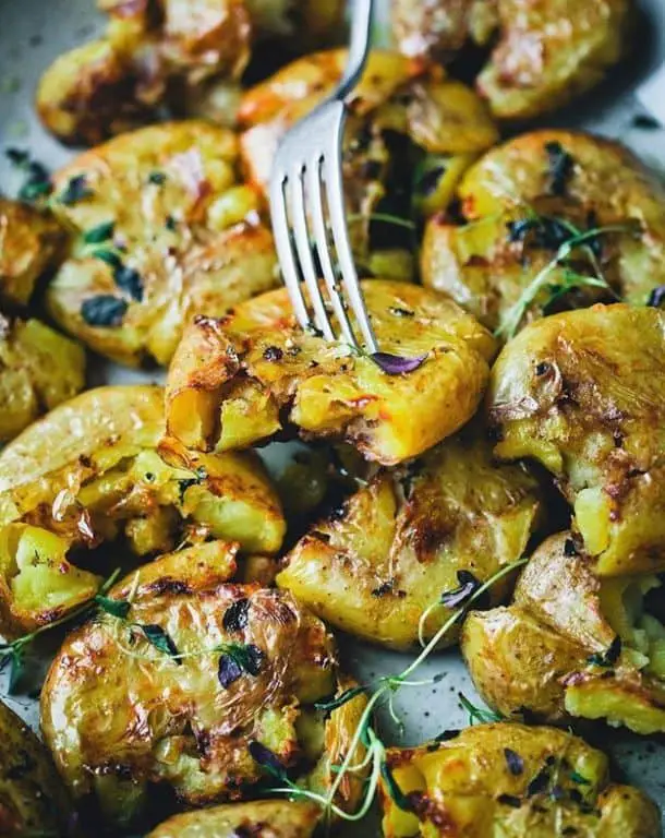 Balsamic Glazed Smashed Potatoes