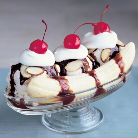 Banana Split Sundae with Warm Fudge Sauce