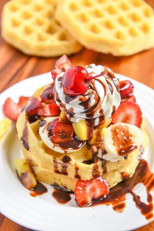 Banana Split Waffle Bowl Sundae