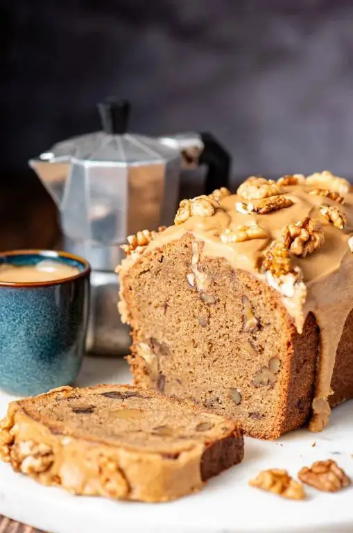 Banana Vodka Walnut Loaf Cake