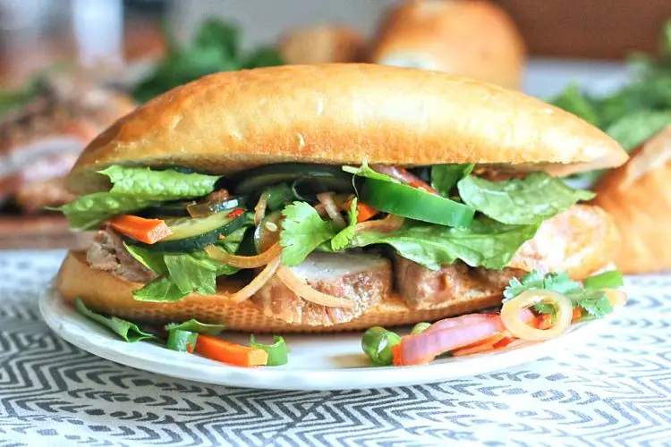 Banh Mi with Pickled Vegetables and Sriracha Mayo