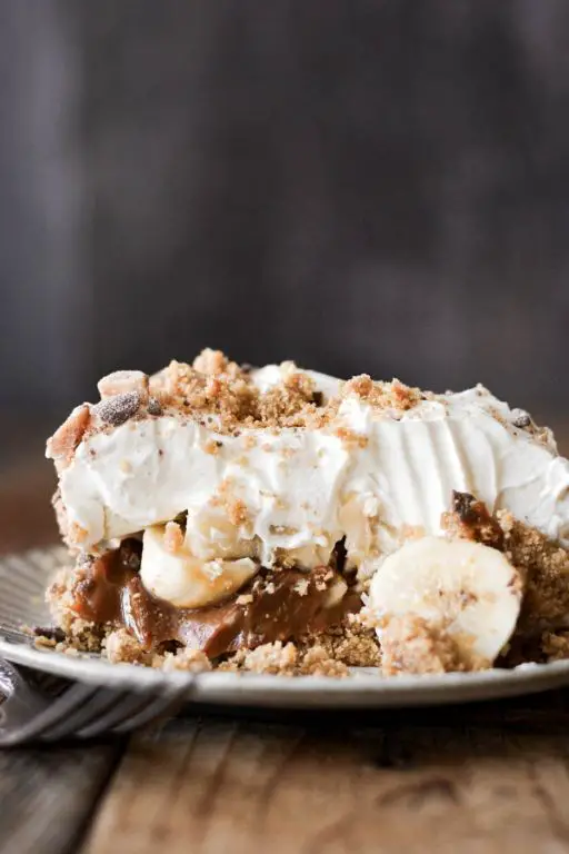 Banoffee Pie with Whipped Cream and Toffee