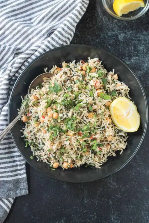 Basmati Rice with Chickpeas and Spinach
