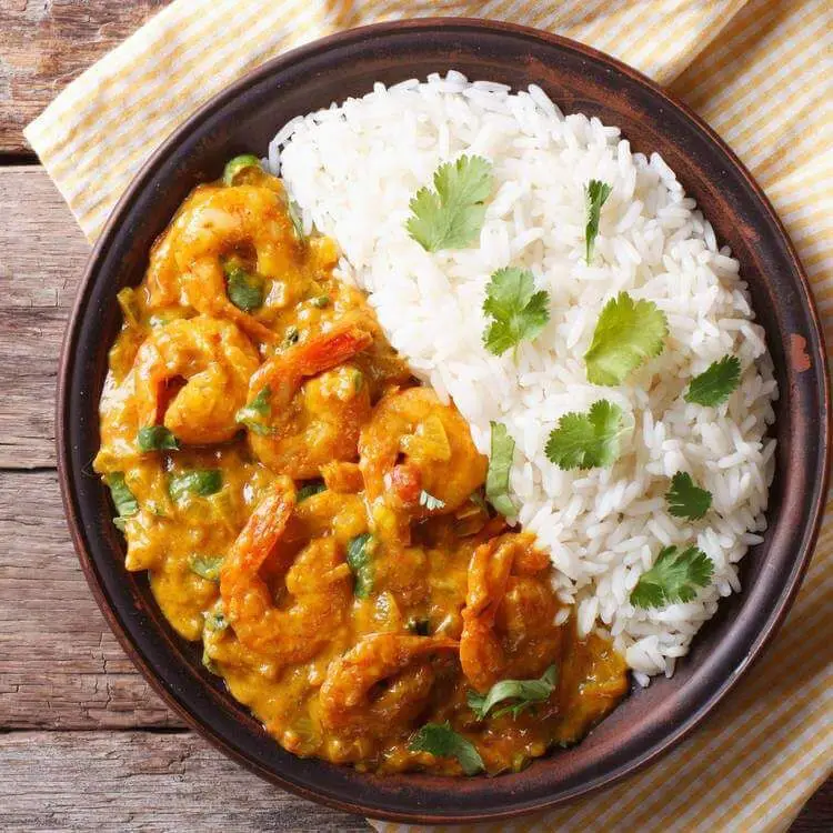 Basmati Rice with Shrimp and Coconut Curry