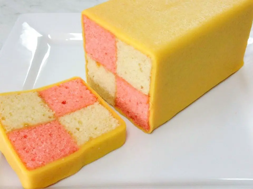 Battenberg Cake with Marzipan Covering