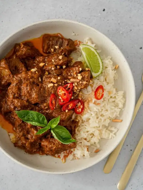 Beef Chuck Curry with Coconut Milk and Jasmine Rice