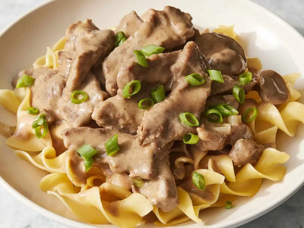 Beef Chuck Stroganoff with Egg Noodles