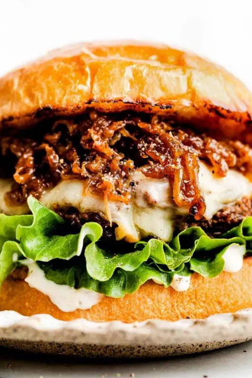 Beef Heart Burgers with Caramelized Onions