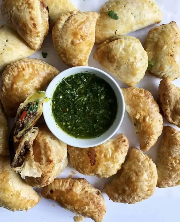 Beef Heart Empanadas with Chimichurri Dip