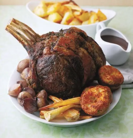Beef Rib Roast with Caramelized Shallots