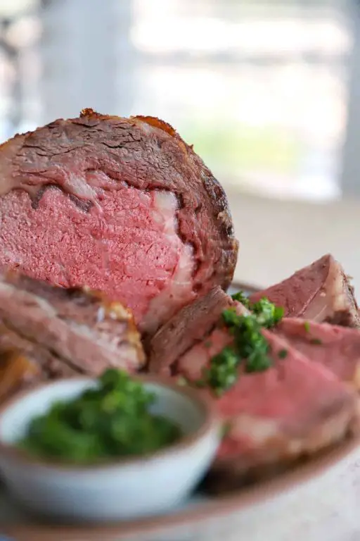 Beef Rib Roast with Chimichurri Sauce