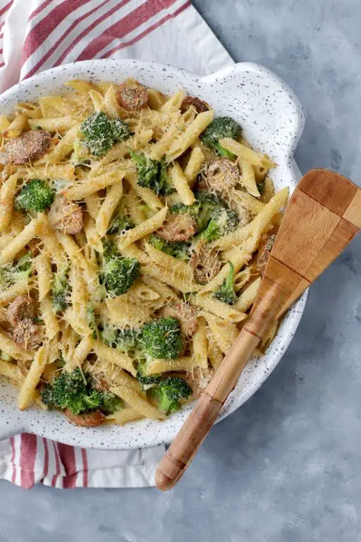 Beef Sausage and Broccoli Alfredo