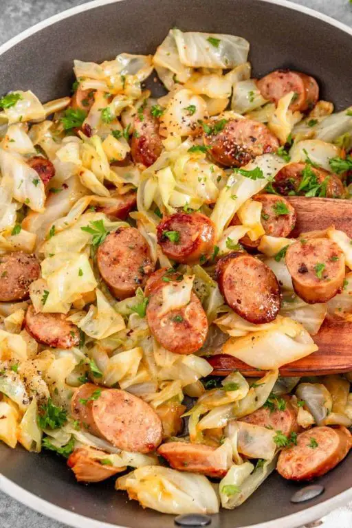Beef Sausage and Cabbage Stir-Fry