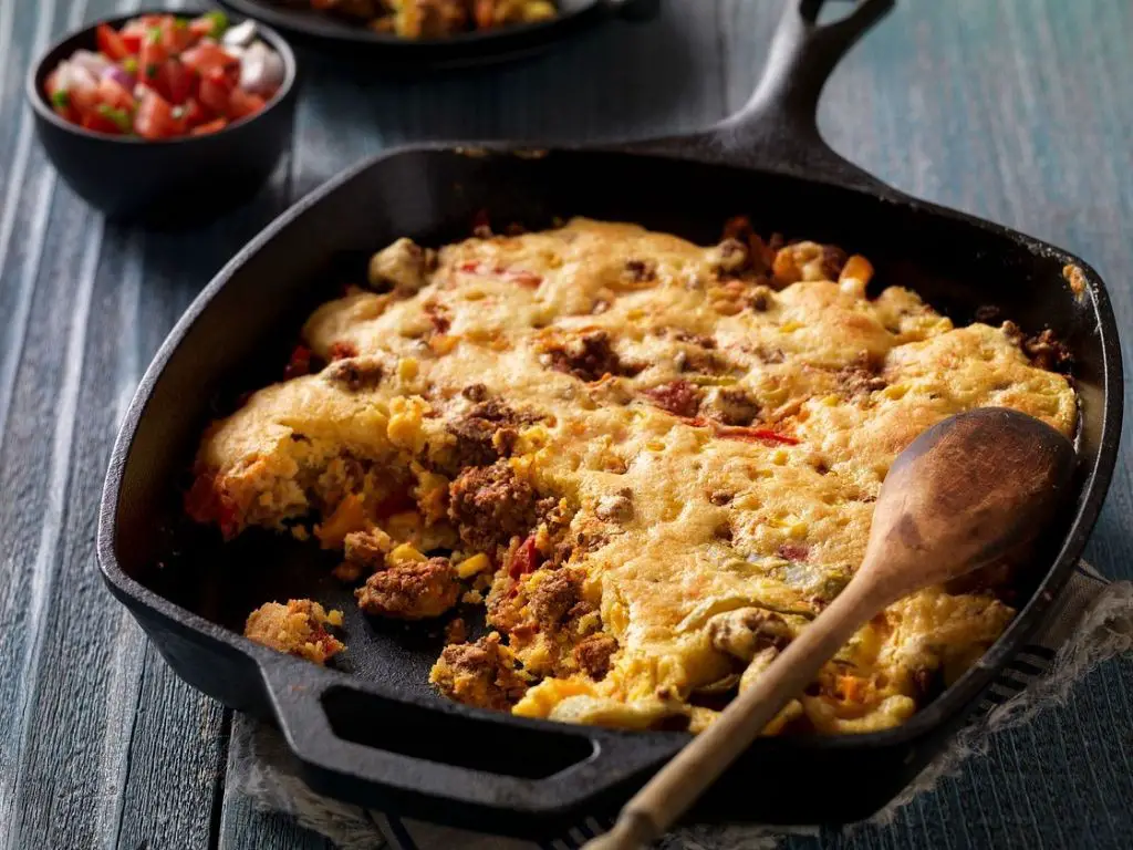 Beef Sausage and Cornbread Casserole