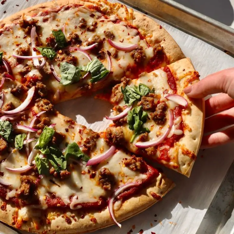 Beef Sausage and Onion Pizza