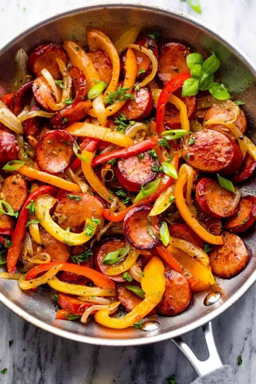 Beef Sausage and Peppers Stir-Fry