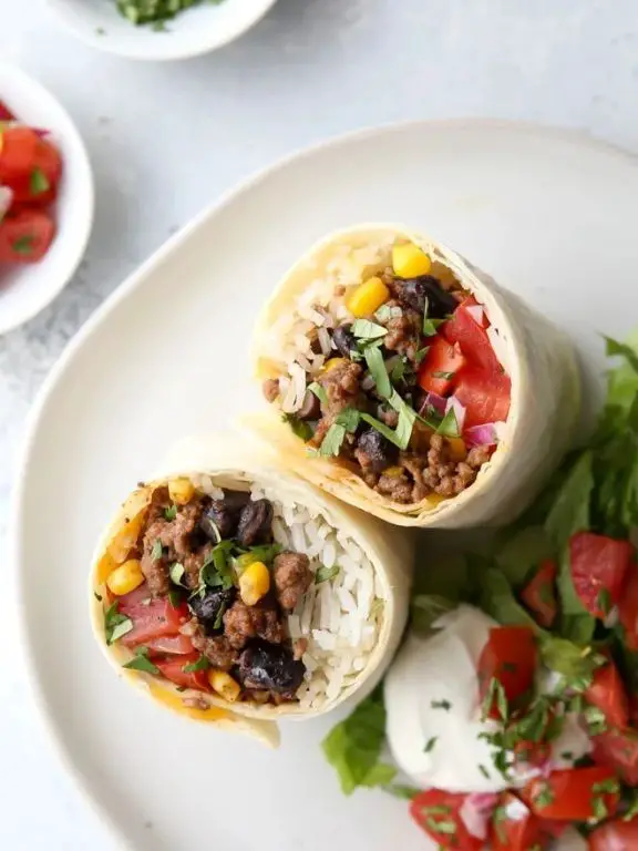 Beef and Black Bean Burrito