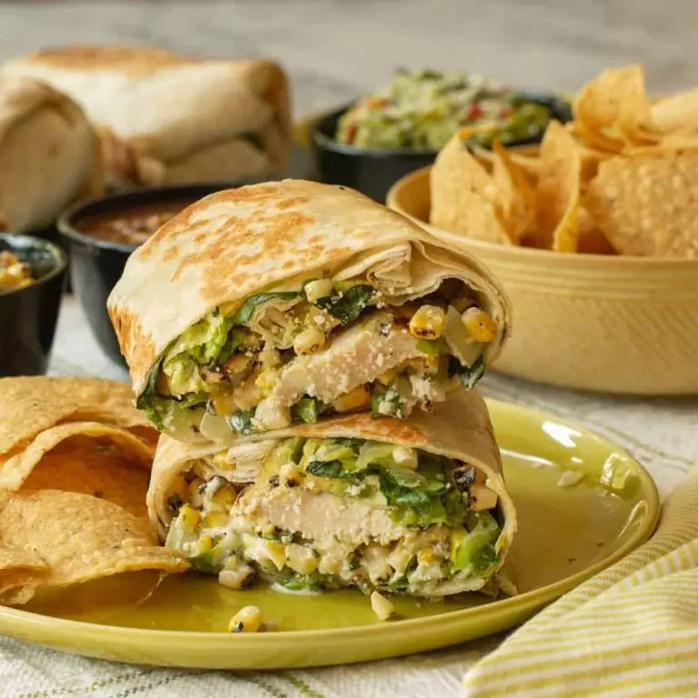 Beef and Corn Burrito with Cilantro Lime Sauce