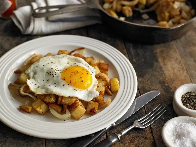 Beef and Potato Hash with Fried Eggs