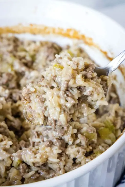 Beef and Rice Casserole with Mushrooms