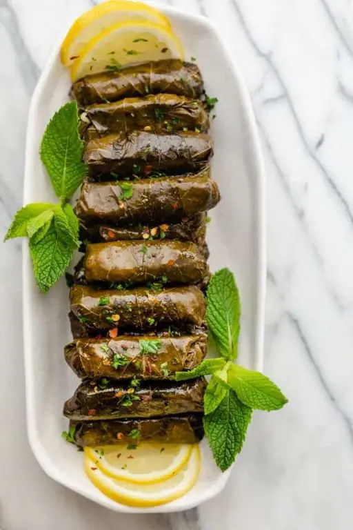 Beef and Spinach Stuffed Grape Leaves