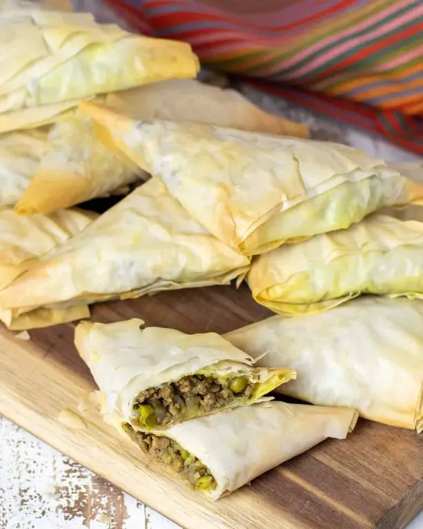Beef and Spinach Stuffed Phyllo Triangles