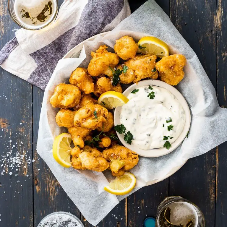 Beer Battered Cauliflower Bites